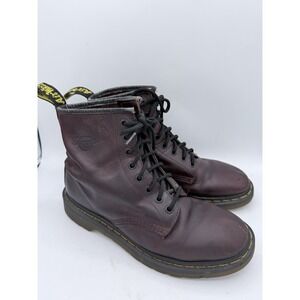 Men's Dr. Martens 1460 Burgundy Leather Combat Boots Lace Up Logo Size M9/L10